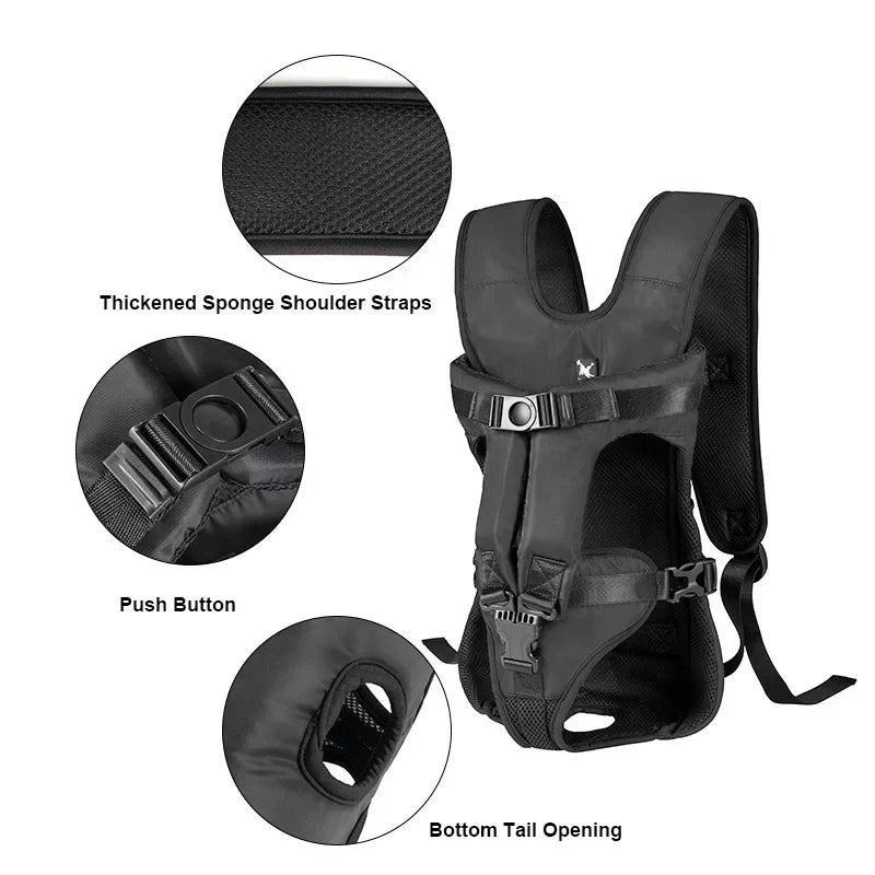 Pet Backpack Carrier for Cats & Dogs, Front Travel Dog Bag for Small Medium Breeds, Bulldog Puppy Mochila Para Perro