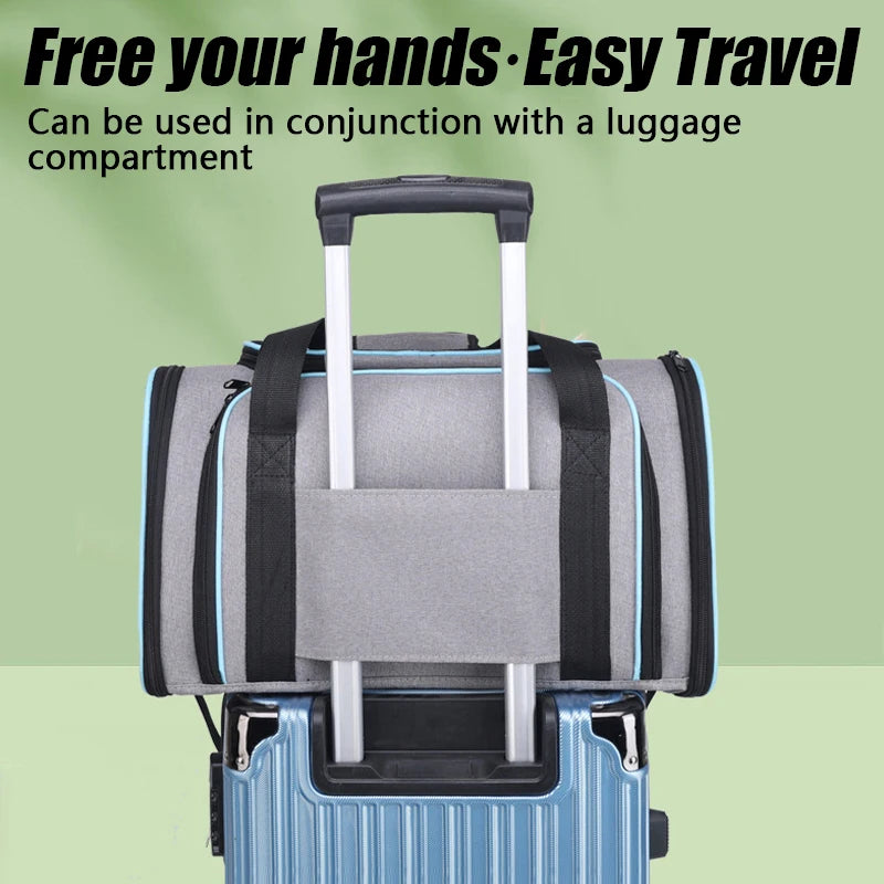 1PC Expandable Pet Carrier Bag Portable Shoulder Bag Car Carrier Travel Dog Cat Backpack Retractable Mesh Window Pet Bag