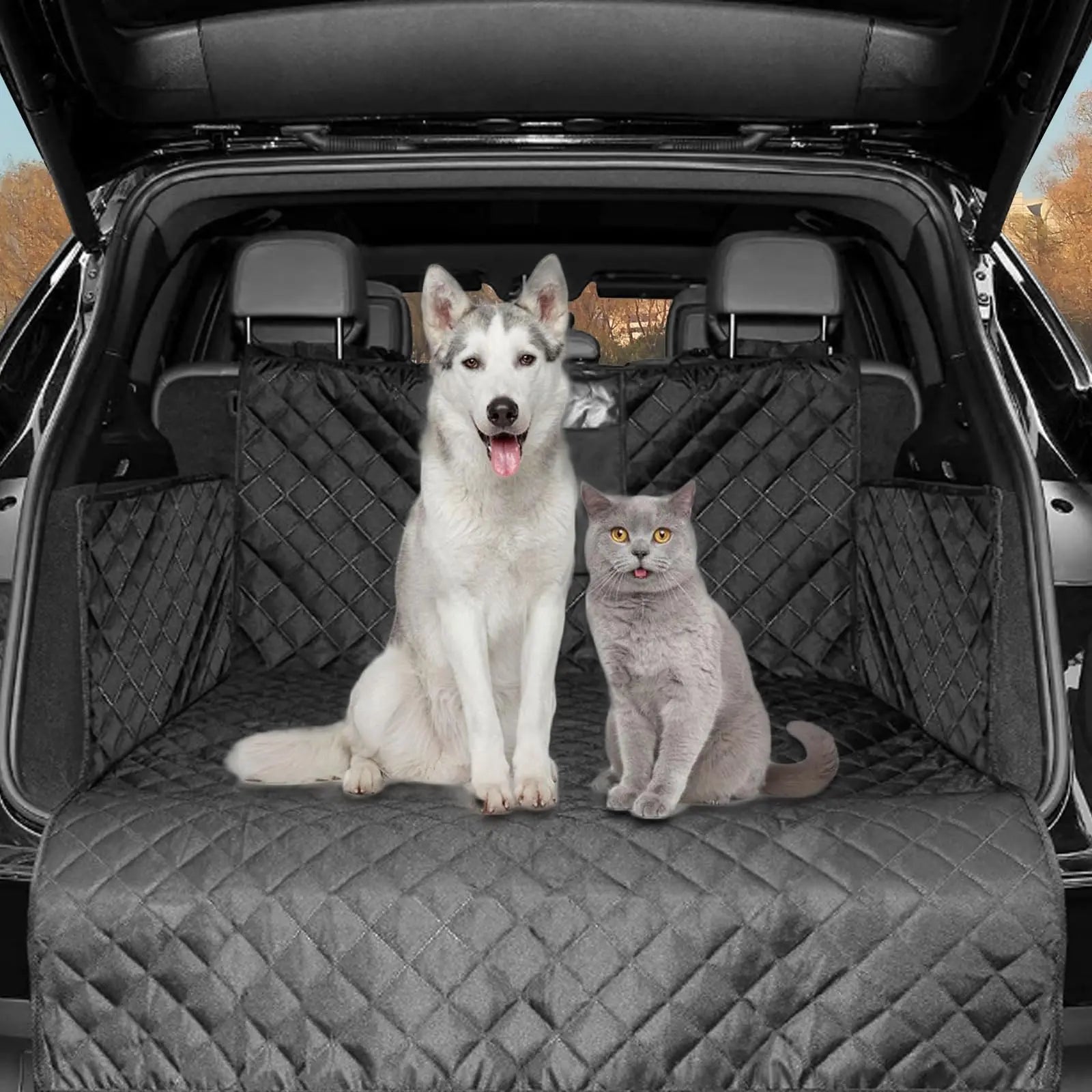 Waterproof Car Trunk Pet Mat, Anti-Scratch Cargo Liner for Dogs with Side Protection
