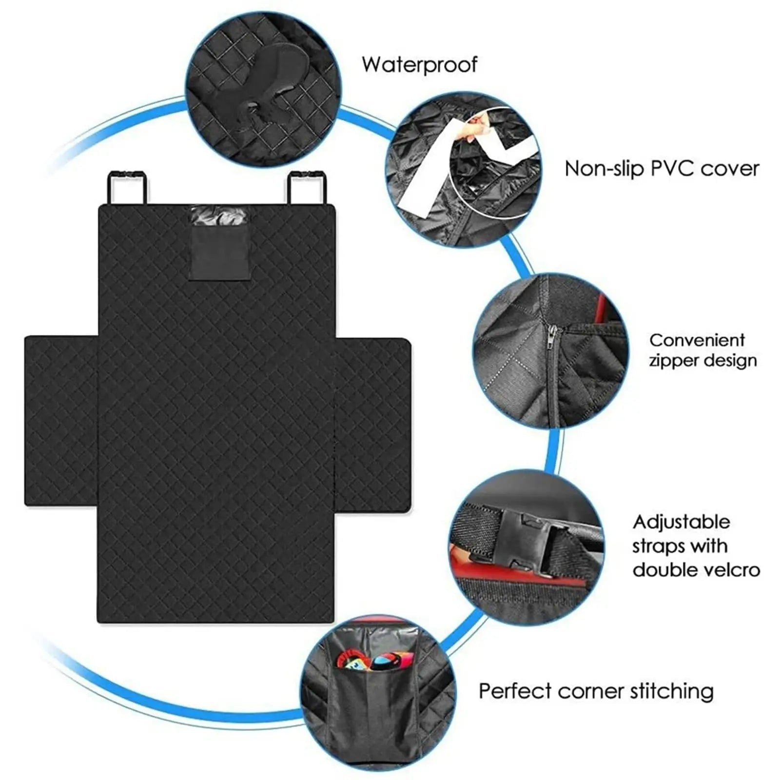 Waterproof Car Trunk Pet Mat, Anti-Scratch Cargo Liner for Dogs with Side Protection