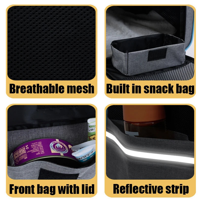 1PC Expandable Pet Carrier Bag Portable Shoulder Bag Car Carrier Travel Dog Cat Backpack Retractable Mesh Window Pet Bag