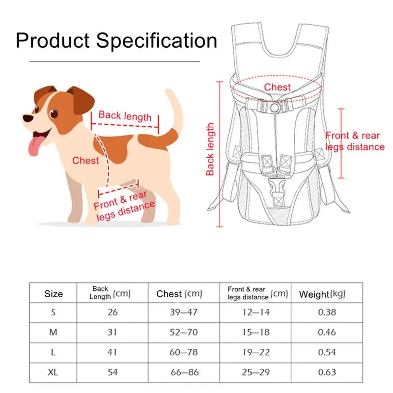 Pet Backpack Carrier for Cats & Dogs, Front Travel Dog Bag for Small Medium Breeds, Bulldog Puppy Mochila Para Perro